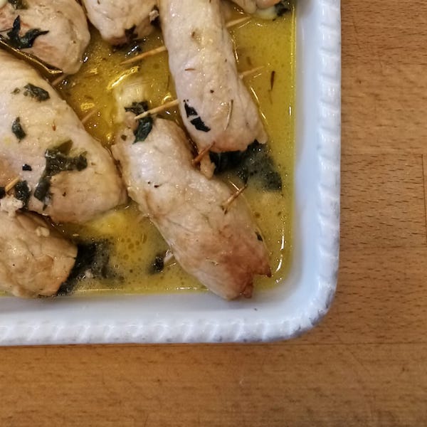 Involtini di lonza con spinaci e formaggio