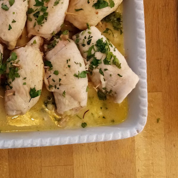 Involtini di pollo in umido