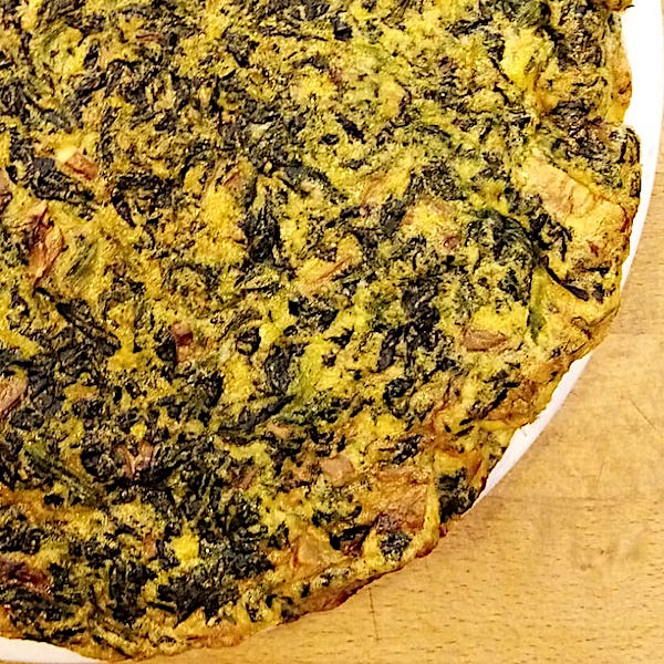 Frittata di funghi e spinaci