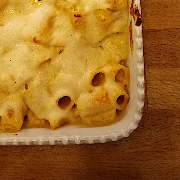 Timballo di rigatoni con zucca e speck