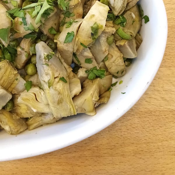 Carciofi brasati con piselli